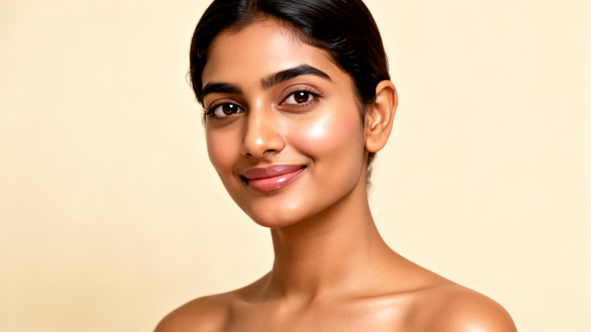 Good Shell skincare model with healthy Indian skin
